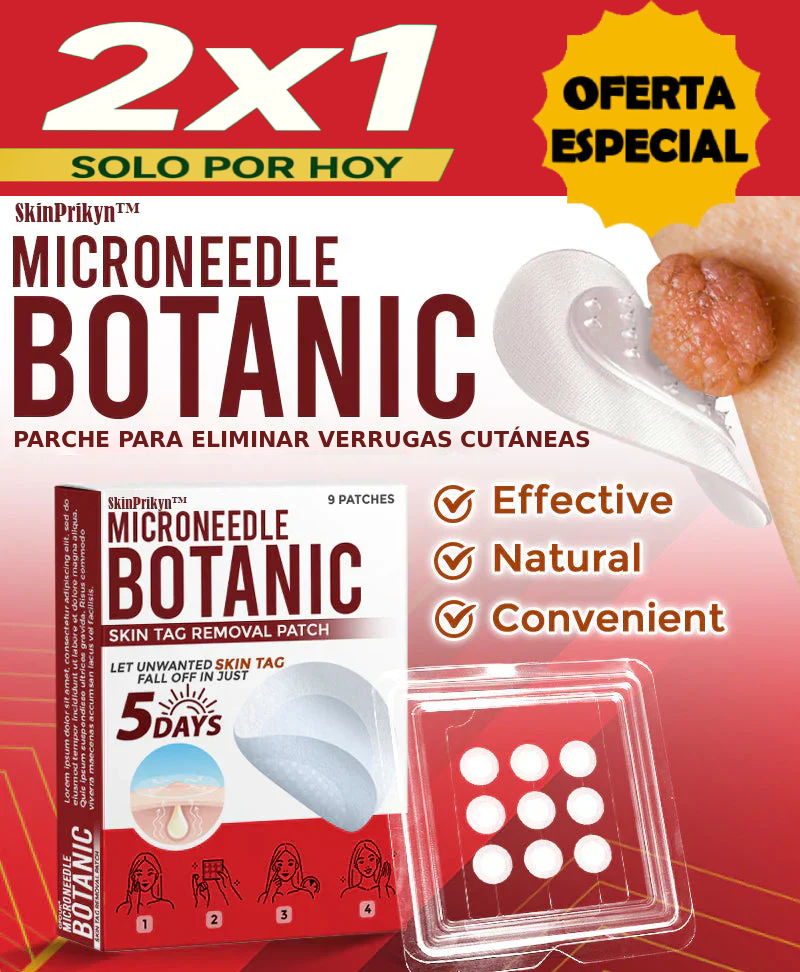 2x1 Oferta 🌈 SkinPrikyn™ Microagujas Botánico – Elimina Verrugas y Lunares 🇺🇸